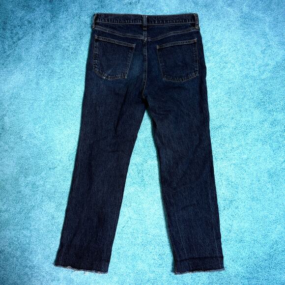 GAP Women’s Y2K Straight Leg Jeans Sz 31/12 Long High Rise 90s Style Dark Indigo - Picture 15 of 16